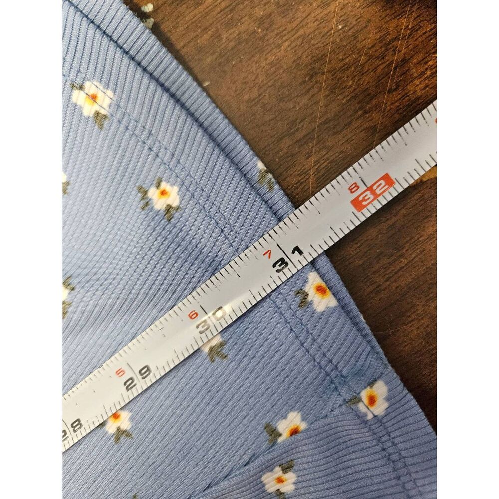 Blue Floral Short Sleeve A-Line Dress - Picture 5 of 5